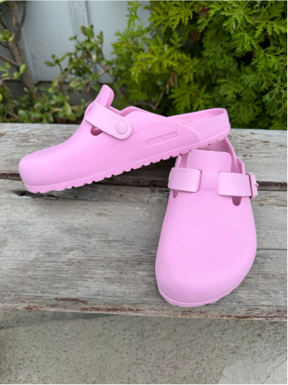 Women's Birkenstock Pink EVA Mules & Clogs Size 10